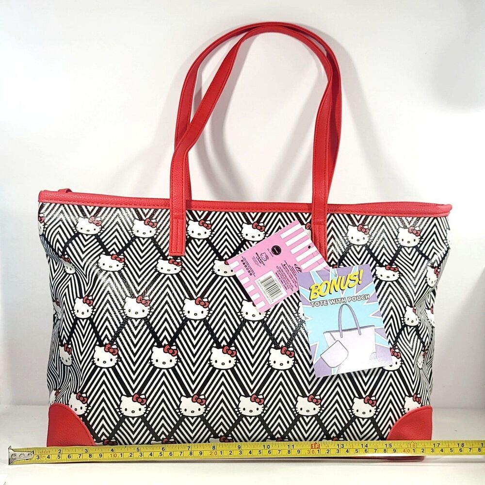Sanrio Hello Kitty Large Classic Tote Purse Handbag with Coin Purse Red NWT - Picture 10 of 12
